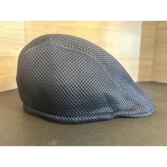 Vintage 90s Nike Predator Mesh Newsboy Cabbie Flat Cap Grandpa Navy Blue Rare - Picture 6 of 9